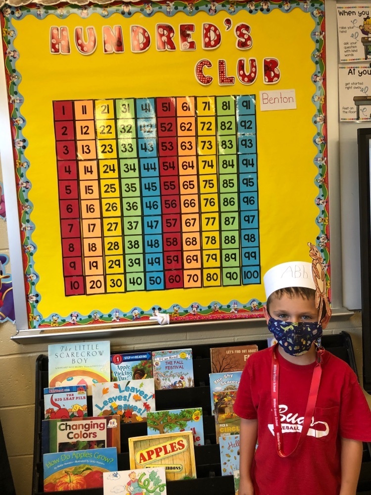 Congratulations, Benton! He joins the Kindergarten Hundred’s Club for counting to 100!