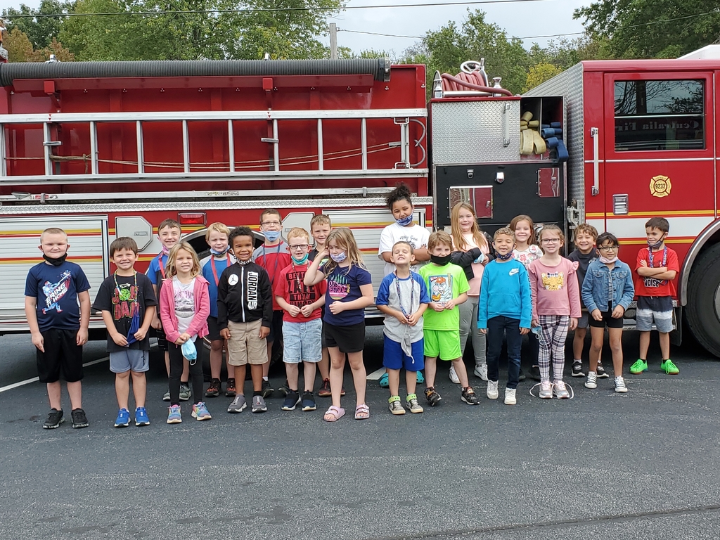 1st Grade with the Fire truck