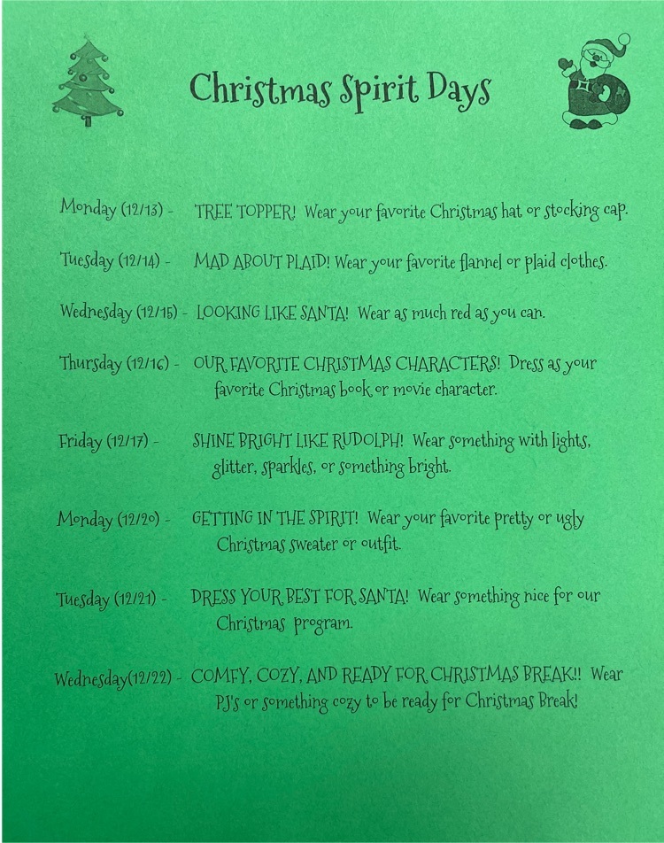Christmas Spirit Days